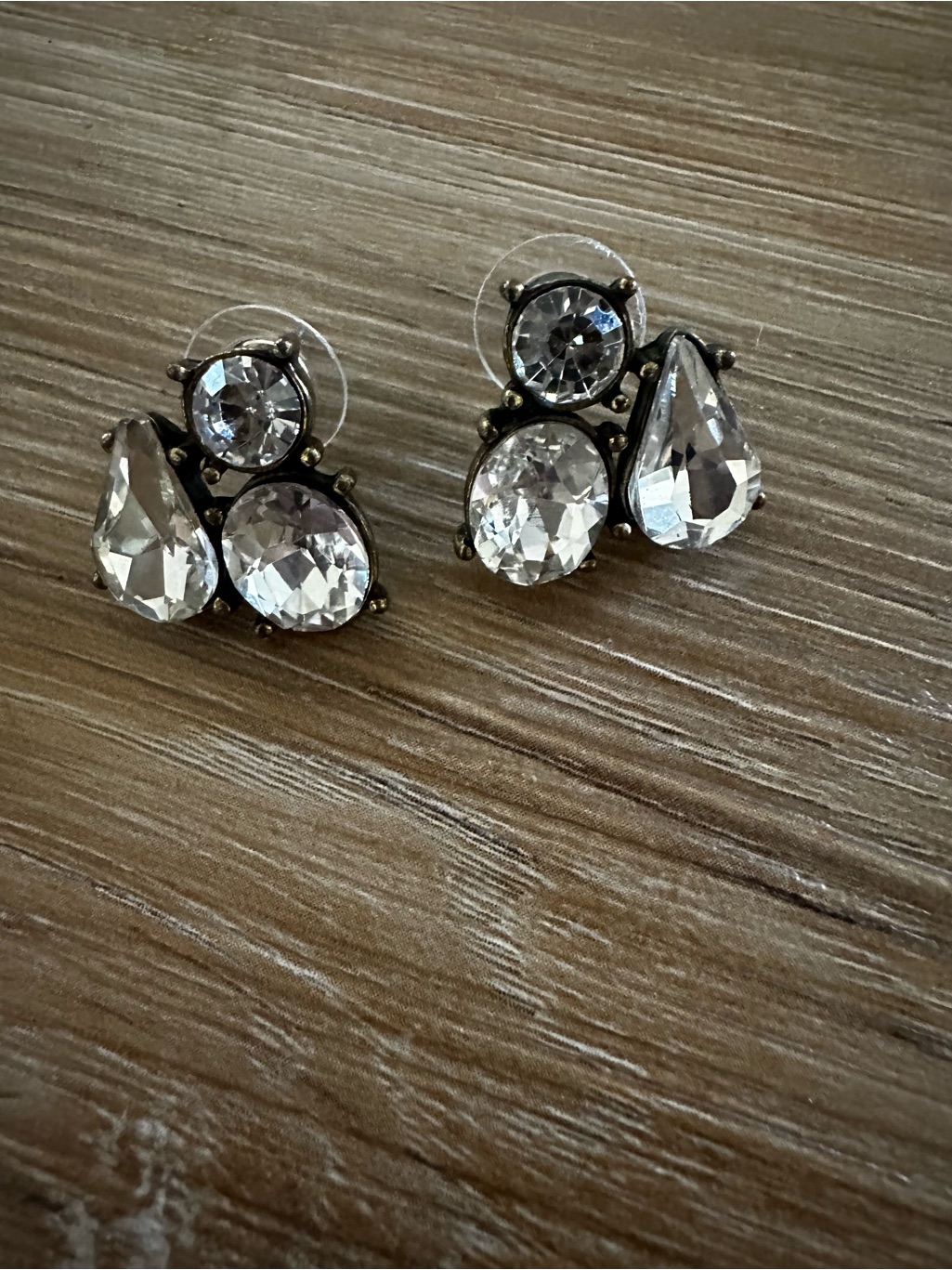 Midcentury Rhinestone Trio Earrings